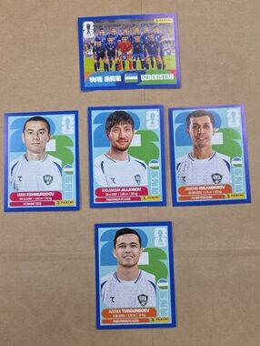 2026 World Cup Uzbekistan Football Soccer Team Panini Stickers Blue Version.